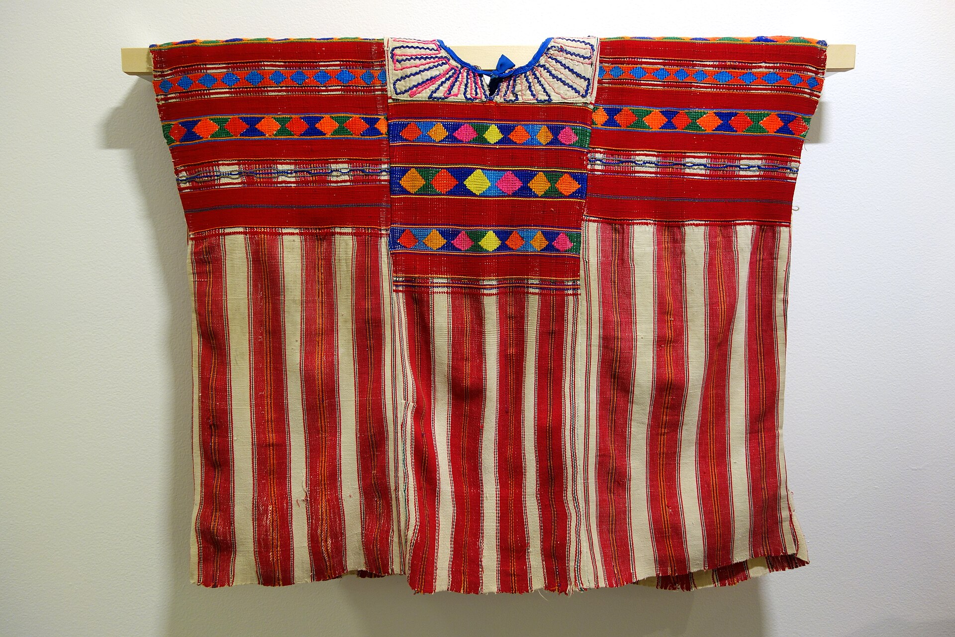 Beaded huipil-pattern earrings